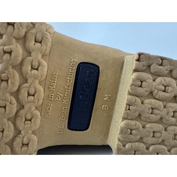 L.L.Bean Bean Boots Womens Size 8 Brown Navy Leather Duck Boots Maine Made - Picture 3 of 9